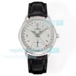 Swiss Copy Jaeger-LeCoultre Master Calendar Light Grey Dial Leather Strap Watch 